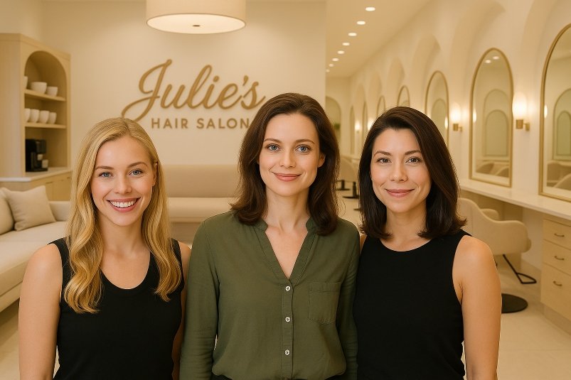 Group Team of hair stylists in Julie's hair salon